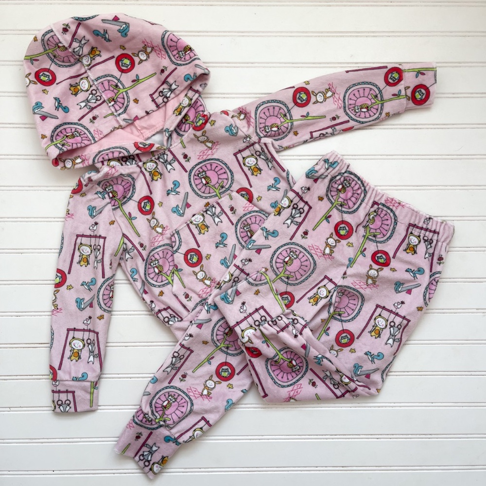 HANDMADE SMALL SHOP NWOT Super Soft Cozy Whimsical Velour Hoodie Pants Set